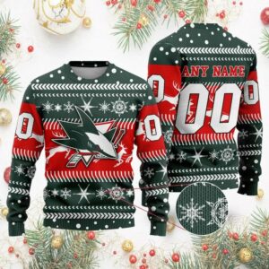 NHL San Jose Sharks Personalized Name & Number Ugly Christmas Sweater