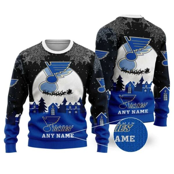 NHL St. Louis Blues Personalized Name Ugly Christmas Sweater