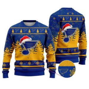 NHL St. Louis Blues Santa Hat Ugly Christmas Sweater