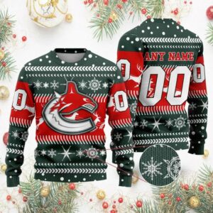 NHL Vancouver Canucks Personalized Name & Number Ugly Christmas Sweater