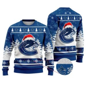 NHL Vancouver Canucks Santa Hat Ugly Christmas Sweater