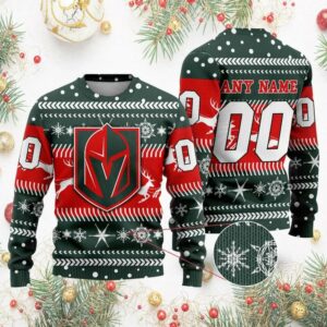 NHL Vegas Golden Knights Personalized Name & Number Ugly Christmas Sweater