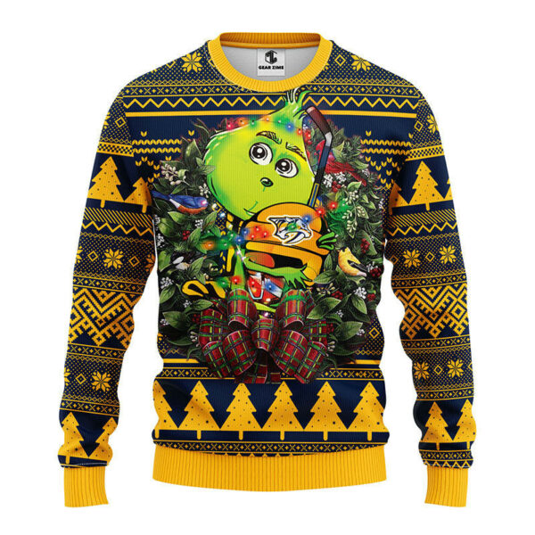 Nashville Predators Grinch Hug Ugly Christmas Sweater 1.jpeg