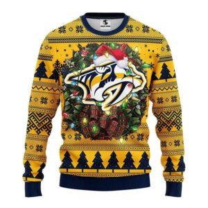 Nashville Predators Santa Hat Ugly Christmas Sweater