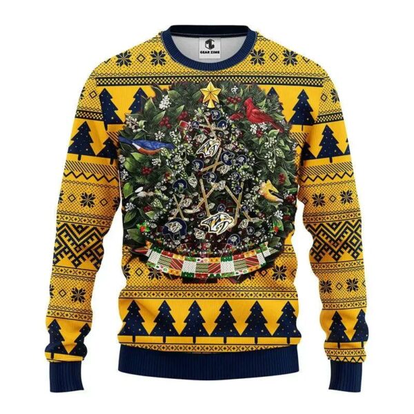 Nashville Predators Tree Ball Ugly Christmas Sweater