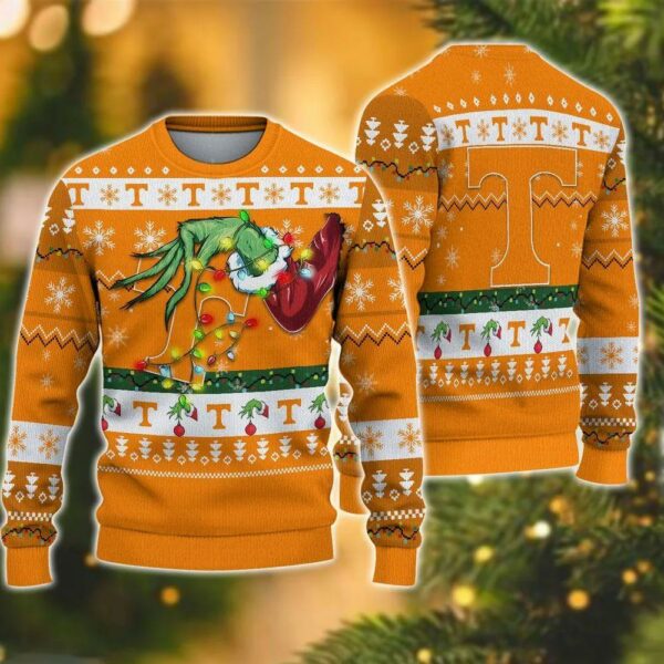 Ncaa Tennessee Volunteers Grinch Ugly Christmas Sweater