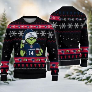 New England Patriots Grinch Custom Ugly Christmas Sweater