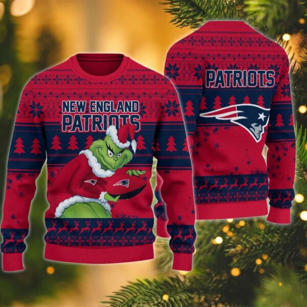 New England Patriots Grinch Stolen Grinch Ugly Christmas Sweater