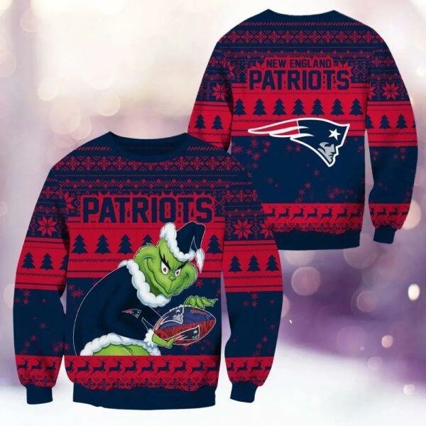 New England Patriots Grinch Stolen Ugly Christmas Sweater