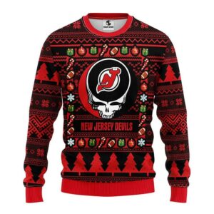 New Jersey Devils Grateful Dead Ugly Christmas Sweater