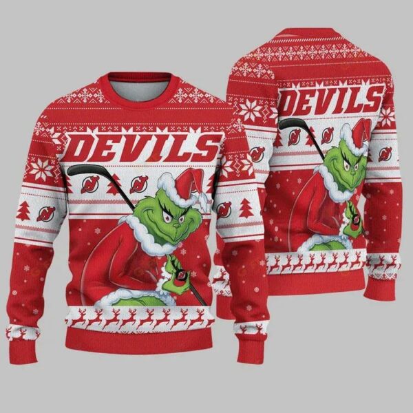 New Jersey Devils Grinch Stolen Ugly Christmas Sweater