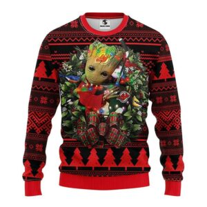 New Jersey Devils Groot Hug Ugly Christmas Sweater