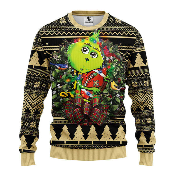 New Orleans Saints Grinch Hug Ugly Christmas Sweater 1.jpeg