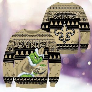 New Orleans Saints Grinch Stolen Ugly Christmas Sweater