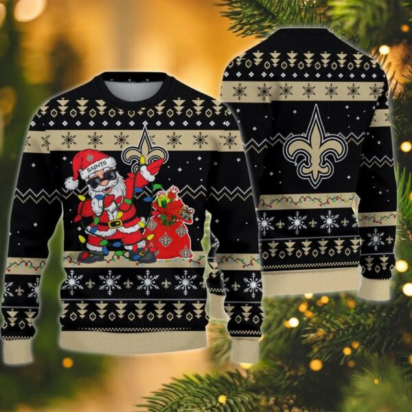 New Orleans Saints Santa Claus Dabbing Ugly Christmas Sweater