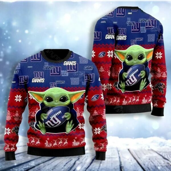 New York Giants Baby Yoda Ugly Christmas Sweater