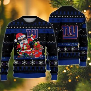 New York Giants Santa Claus Dabbing Ugly Christmas Sweater