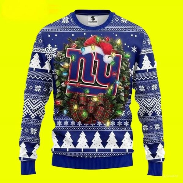 New York Giants Santa Hat Ugly Christmas Sweater