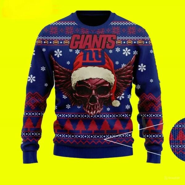 New York Giants Skull Xmas Ugly Christmas Sweater