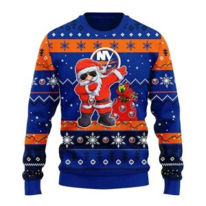 New York Islanders Dabbing Santa Claus Ugly Christmas Sweater