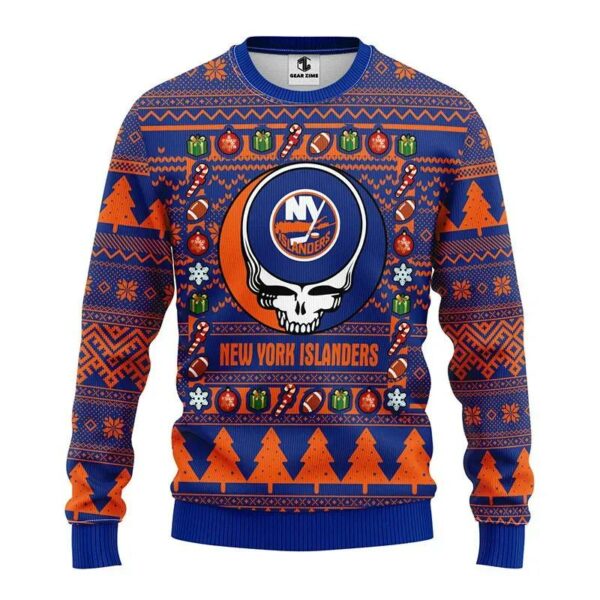 New York Islanders Grateful Dead Ugly Christmas Sweater