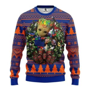 New York Islanders Groot Hug Ugly Christmas Sweater