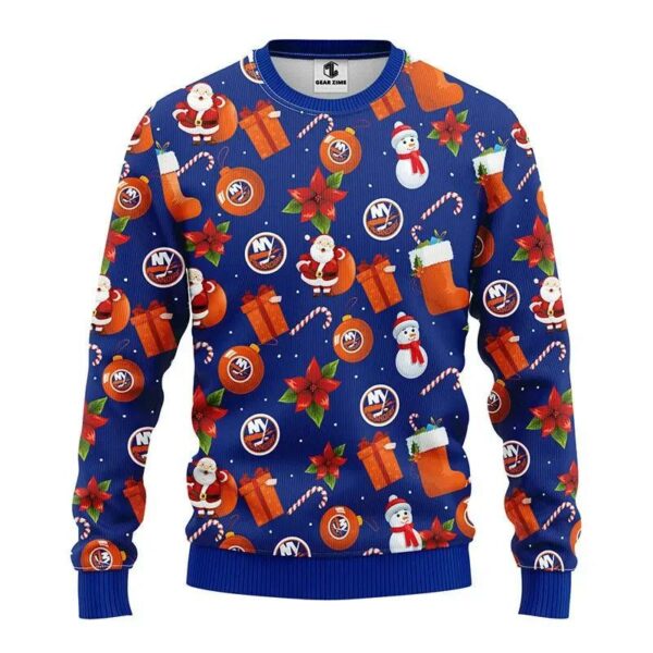 New York Islanders Santa Claus Snowman Ugly Christmas Sweater