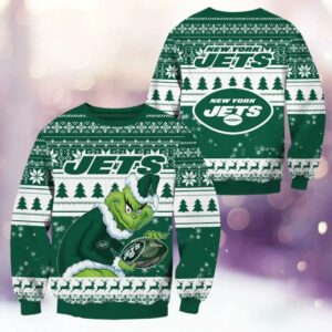 New York Jets Grinch Stolen Ugly Christmas Sweater