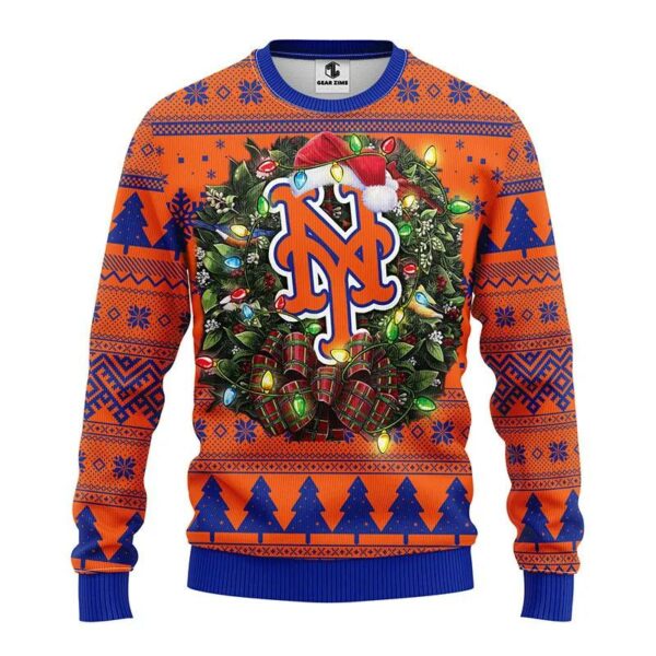 New York Mets Big Logo Ugly Christmas Sweater