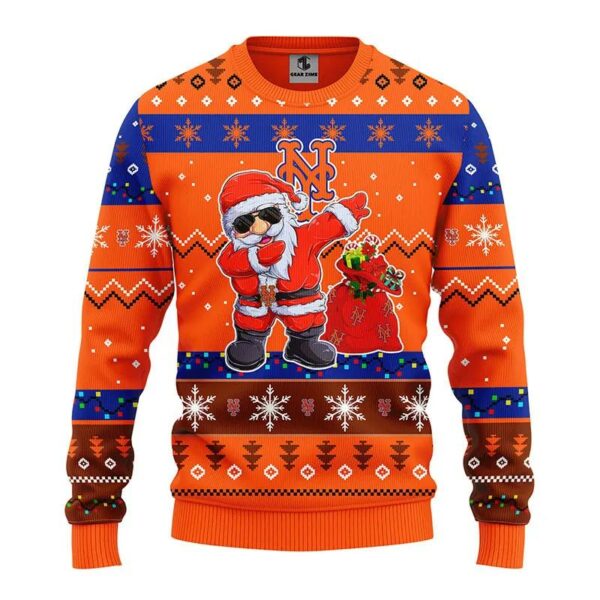 New York Mets Dabbing Santa Claus Ugly Christmas Sweater