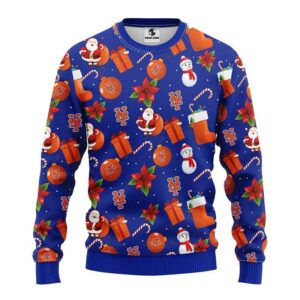 New York Mets Santa Claus Snowman Ugly Christmas Sweater