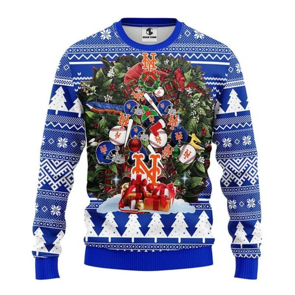 New York Mets Tree Christmas Ugly Sweater