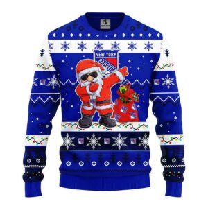 New York Rangers Dabbing Santa Claus Ugly Christmas Sweater