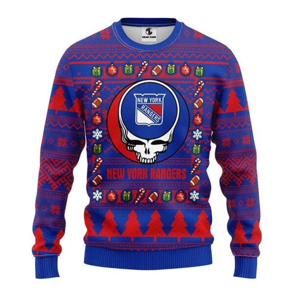 New York Rangers Grateful Dead Ugly Christmas Sweater