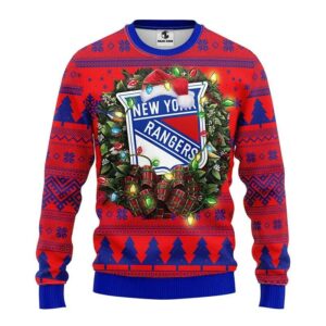 New York Rangers Santa Hat Ugly Christmas Sweater