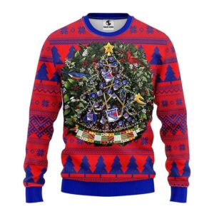 New York Rangers Tree Ball Ugly Christmas Sweater