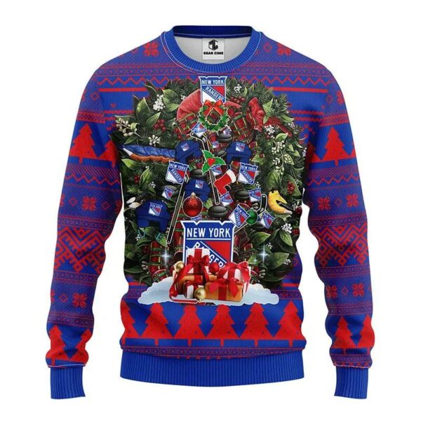 New York Rangers Tree Christmas Ugly Sweater