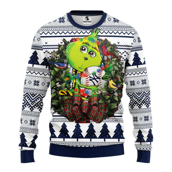 New York Yankees Grinch Hug Ugly Christmas Sweater 1.jpeg