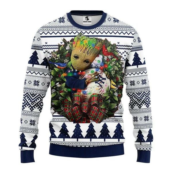 New York Yankees Groot Hug Ugly Christmas Sweater