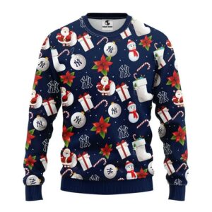 New York Yankees Santa Claus Snowman Ugly Christmas Sweater