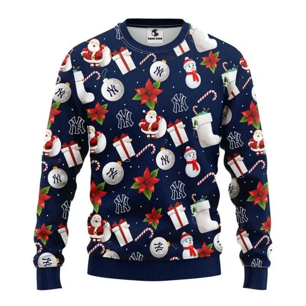 New York Yankees Santa Claus Snowman Ugly Christmas Sweater