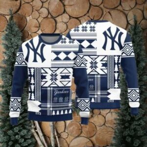 New York Yankees Teams Snowflakes Pattern Knitted Ugly Christmas Sweater