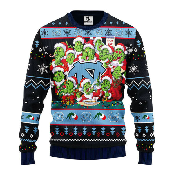 North Carolina Tar Heels 12 Grinch Xmas Day Ugly Christmas Sweater 1.jpeg