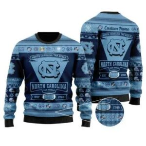 North Carolina Tar Heels Football Team Personalized Custom Ugly Christmas Sweater.jpg