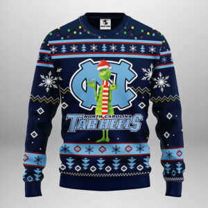 North Carolina Tar Heels Funny Grinch Ugly Christmas Sweater 1.jpeg