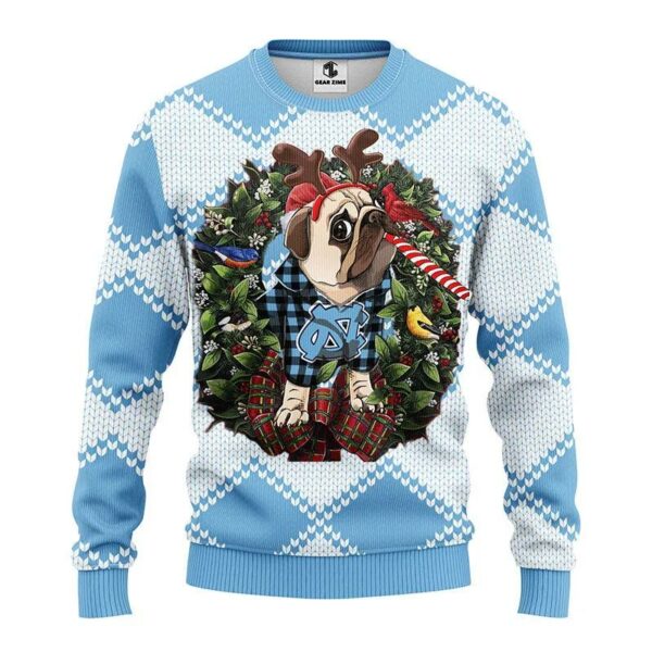 North Carolina Tar Heels Pub Dog Ugly Christmas Sweater