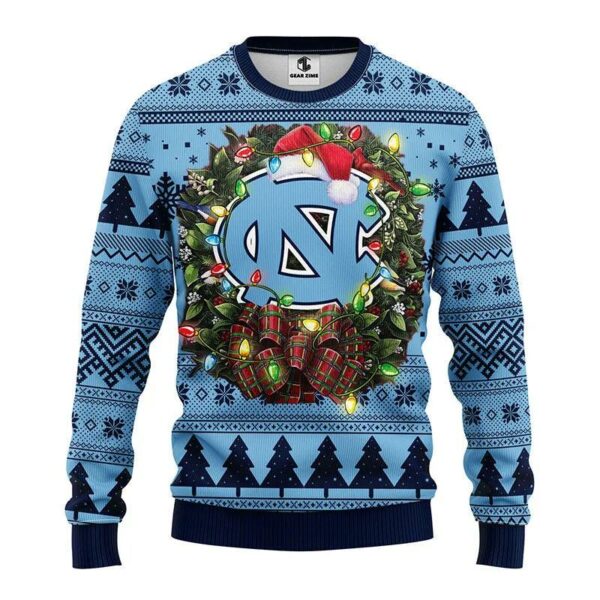 North Carolina Tar Heels Santa Hat Ugly Christmas Sweater