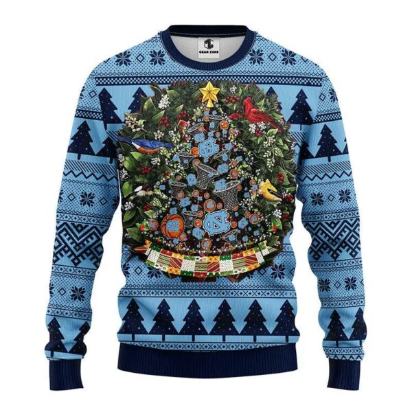 North Carolina Tar Heels Tree Ball Ugly Christmas Sweater