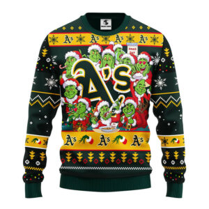 Oakland Athletics 12 Grinch Xmas Day Ugly Christmas Sweater 1.jpeg