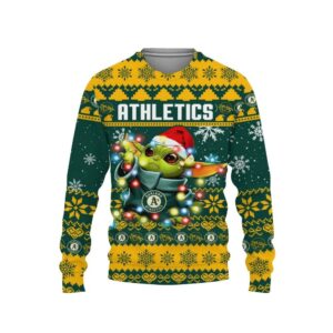 Oakland Athletics Baby Yoda Star Wars Ugly Christmas Sweater